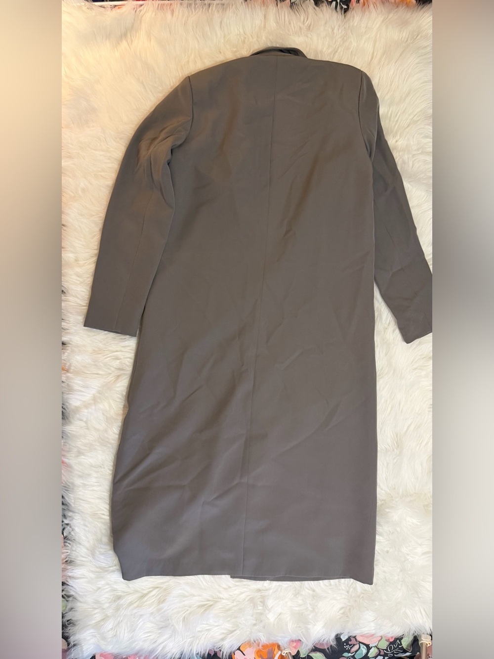 Fashion Nova Gray/Taupe Longline Tailored Coat XS NWT - Picture 9 of 14